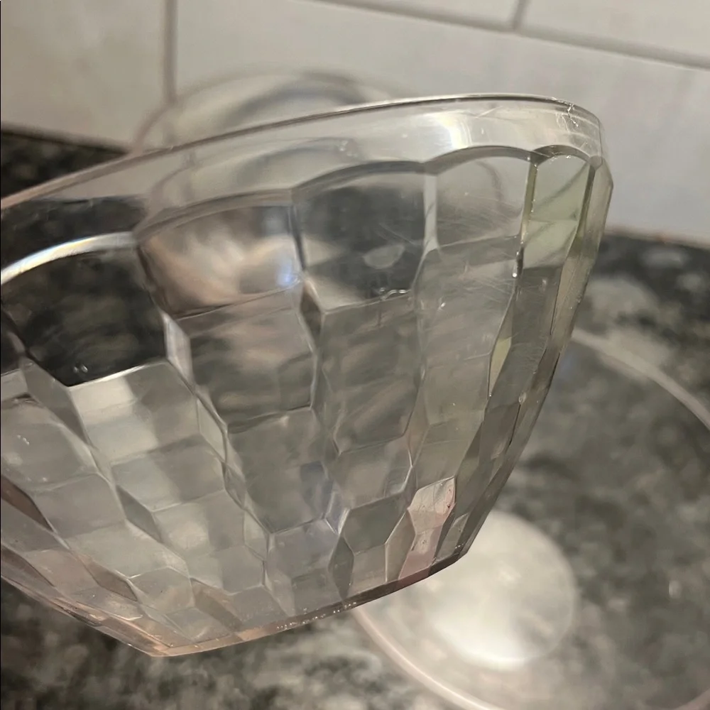 Vintage set of 3 Ice Prism clear bowls by Tupperware. Fair to good condition